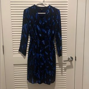 Blue floral long sleeve banana republic dress